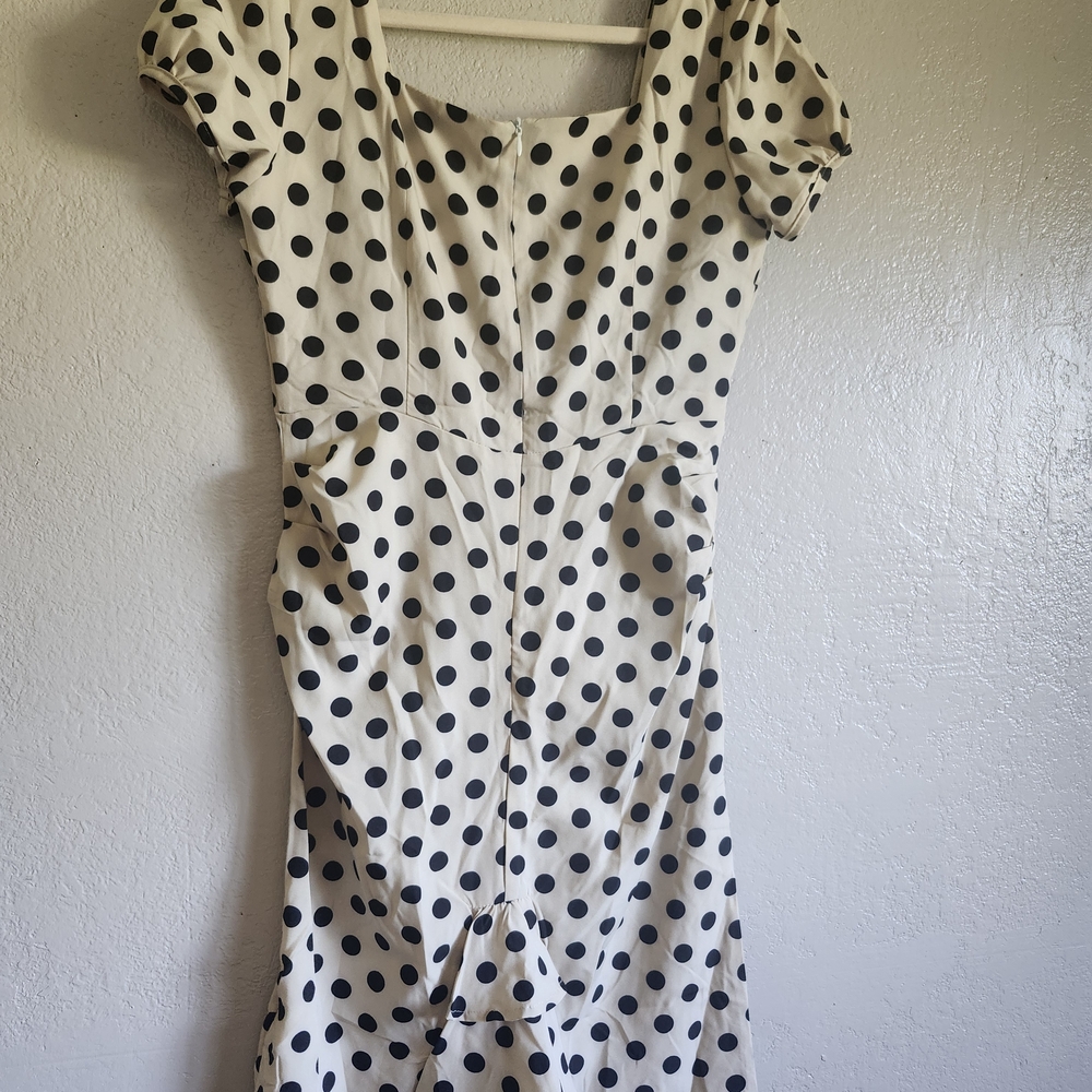 Retro Stage Polka Dot Midi Dress Sz L NWT PinUp Retro - Picture 4 of 7